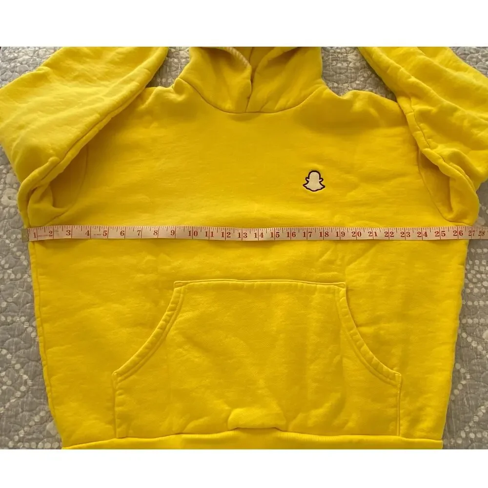 Madhappy x Snapchat Hoodie Men's Yellow Fleece Lined Pullover Cotton USA Medium